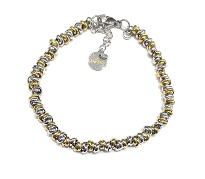 Bracciale intrecciato dorato acciaio misura regolabile