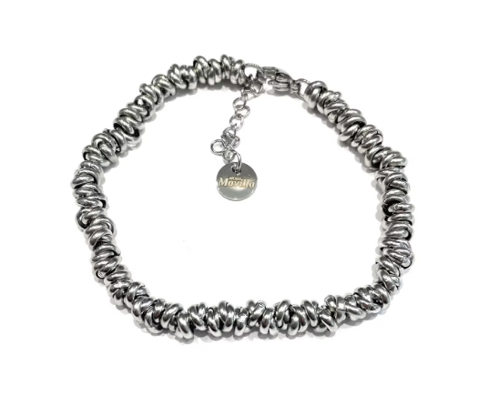 Bracciale intrecciato in acciaio misura regolabile