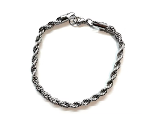 Bracciale intrecciato large acciaio misura regolabile