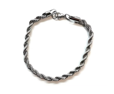 Bracciale intrecciato large acciaio misura regolabile