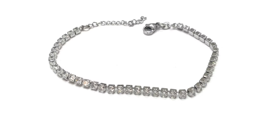 Bracciale tennis bianco 3MM in argento 925