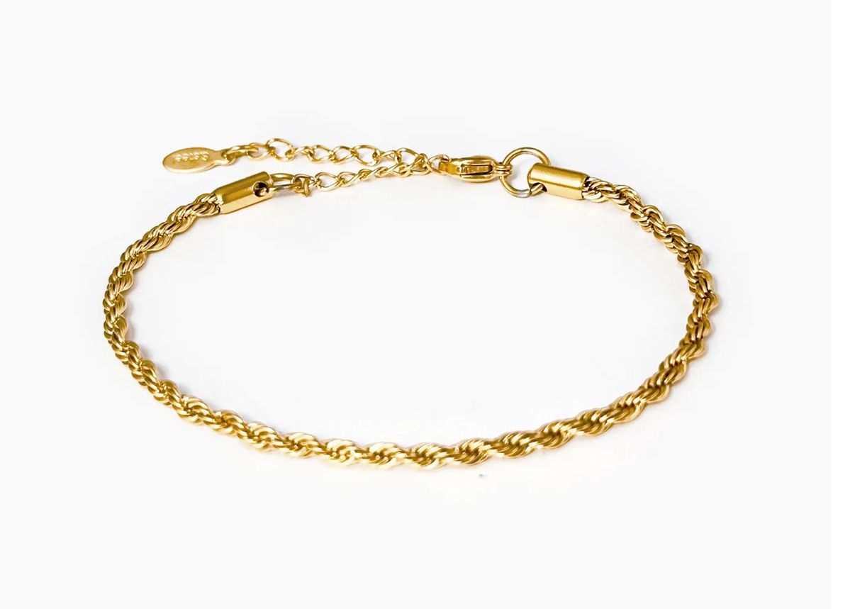 Bracciale intrecciato 3mm acciaio misura regolabile