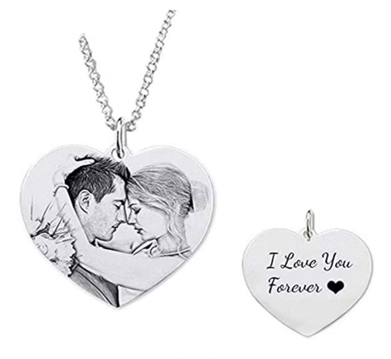 Collana Personalizzata cuore Incisione Acciaio
