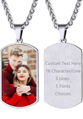 Collana Personalizzata a colori rettangolo Acciaio
