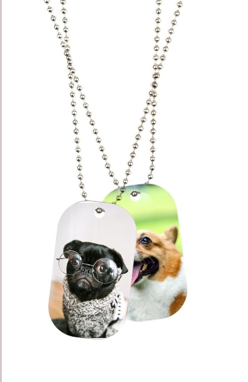 Collana Personalizzata a colori rettangolo Cane Gatto
