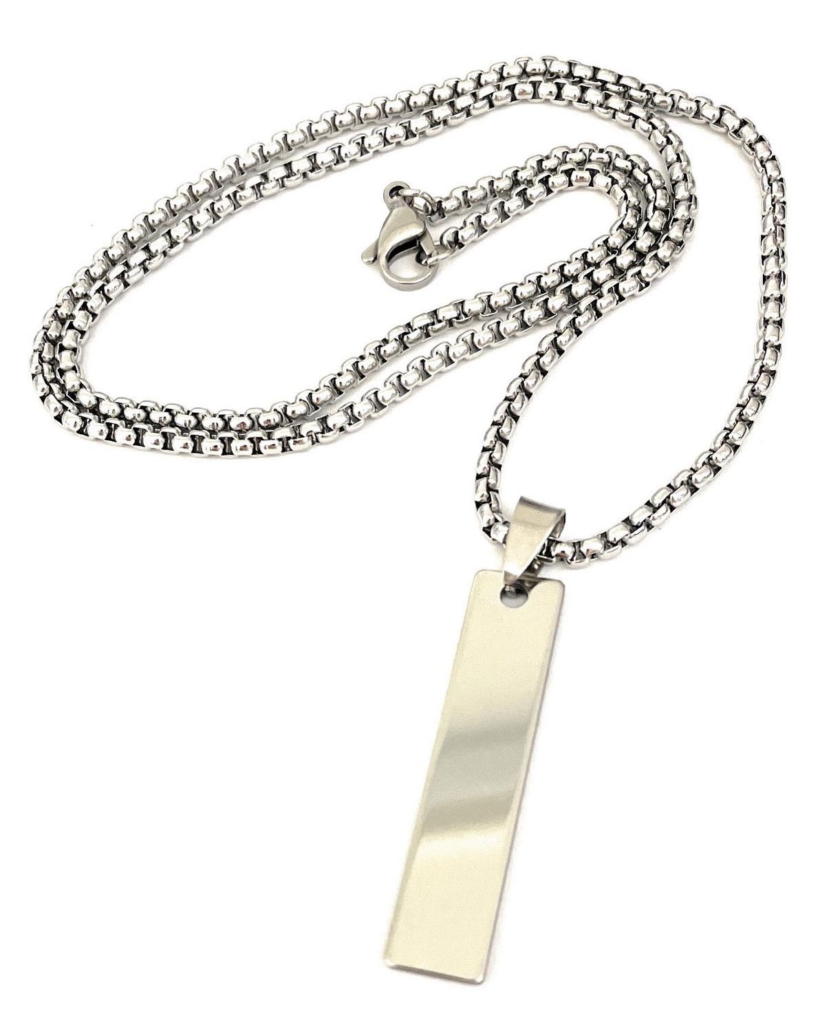 Collana Personalizzata rettangolare fine incisione Acciaio
