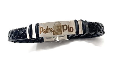 Bracciale Religioso Padre Pio caucciù con Incisione a Laser