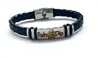 Bracciale Religioso Padre Pio caucciù con Incisione a Laser