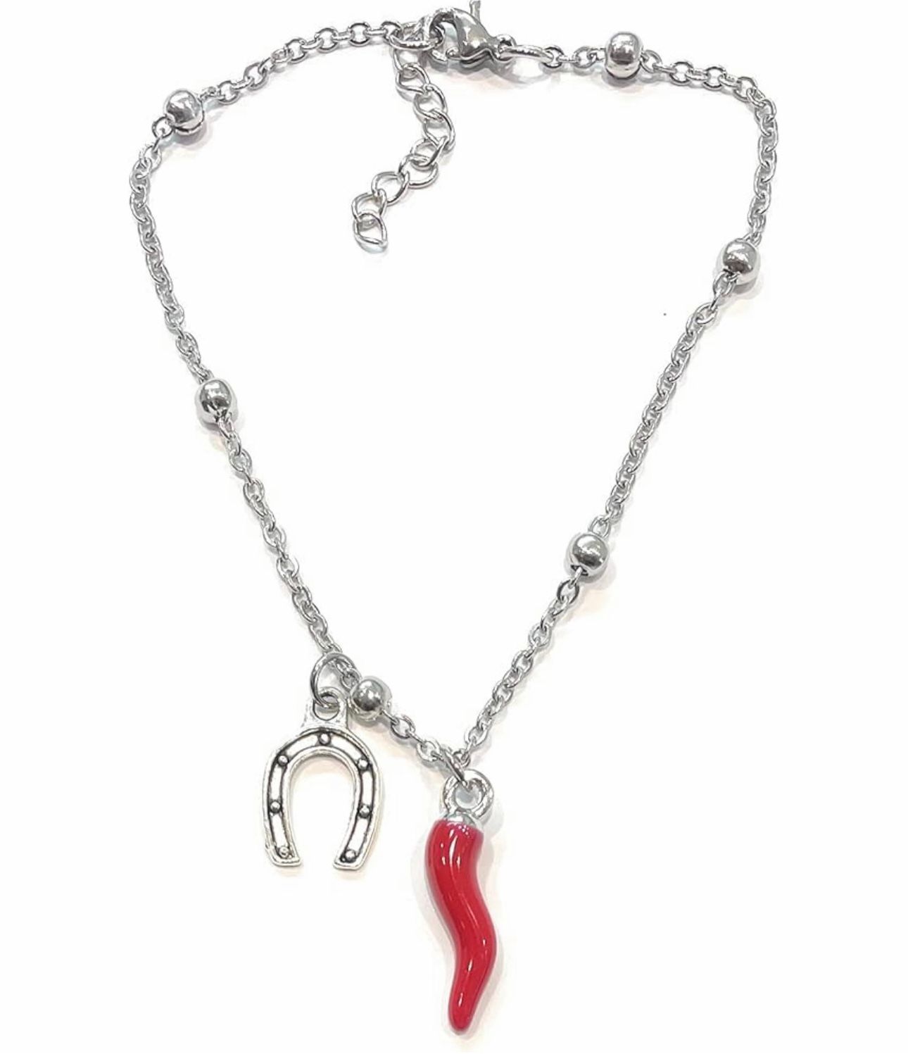 Bracciale catena acciaio corno ciampa cavallo