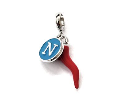 Ciondolo Corno rosso Napoli acciaio confezione regalo inclusa