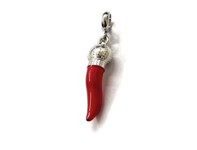 Ciondolo Corno rosso acciaio confezione regalo inclusa