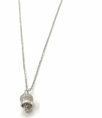 Collana campanella zirconi acciaio regolabile
