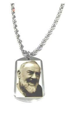 Collana acciaio Padre pio