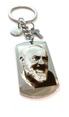 Portachiavi acciaio Padre pio