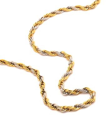 Collana corda acciaio bicolore confezione regalo inclusa
