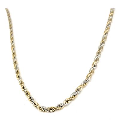 Collana corda acciaio bicolore confezione regalo inclusa