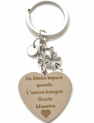 Portachiavi Maestra con dedica incisa