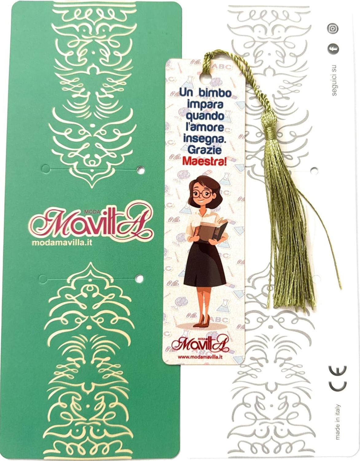 Segna libri Maestra con dedica a colori