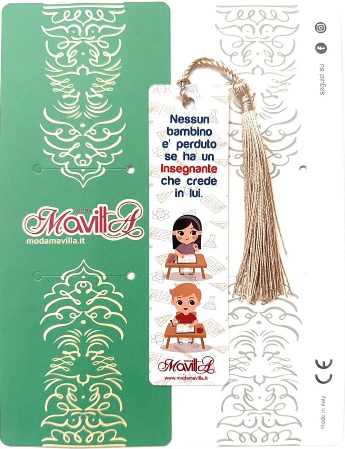 Segna libri insegnante con dedica a colori