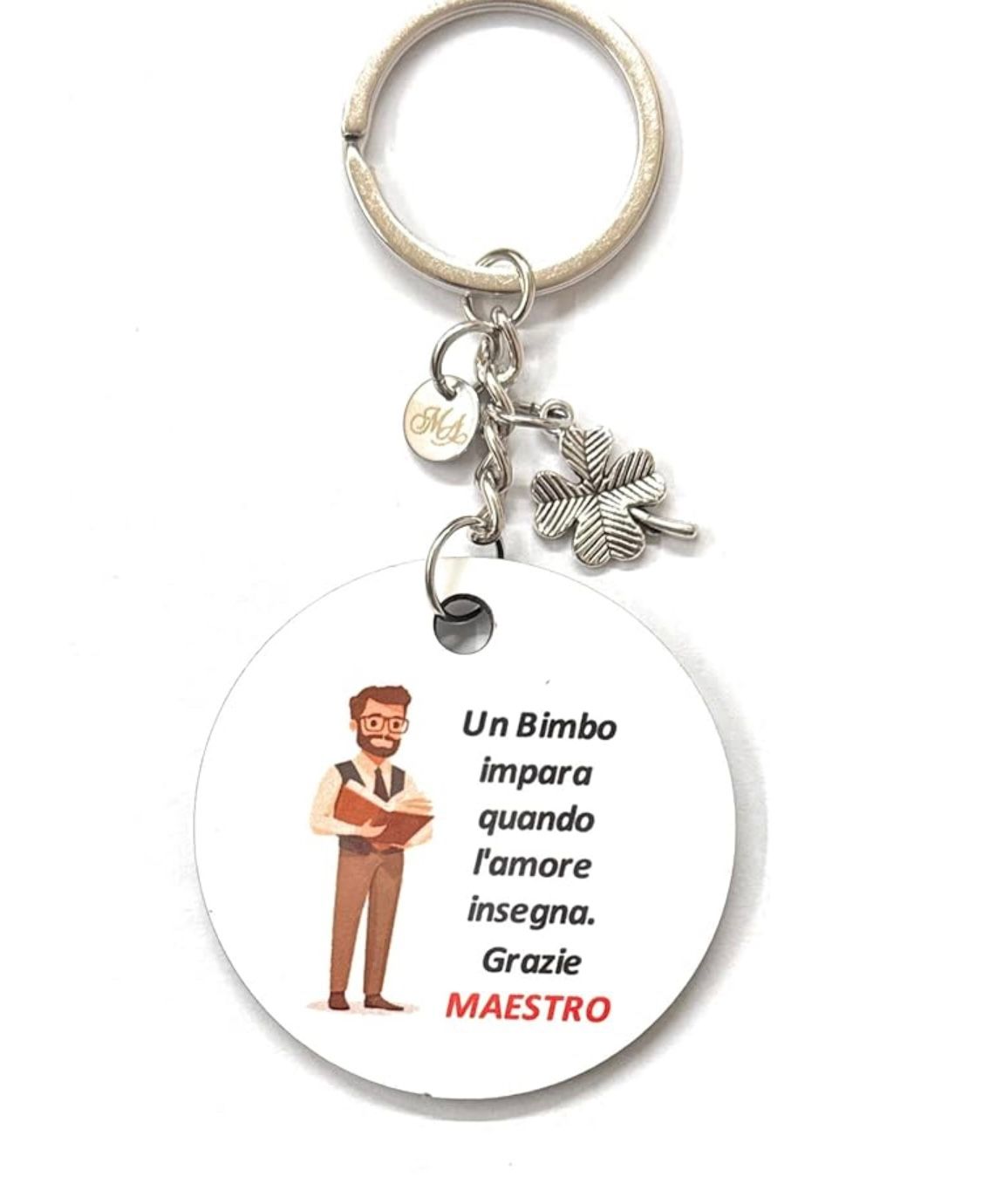 Portachiavi legno Maestro con dedica colori