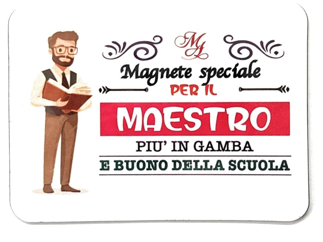 Magnete maestro con dedica colori