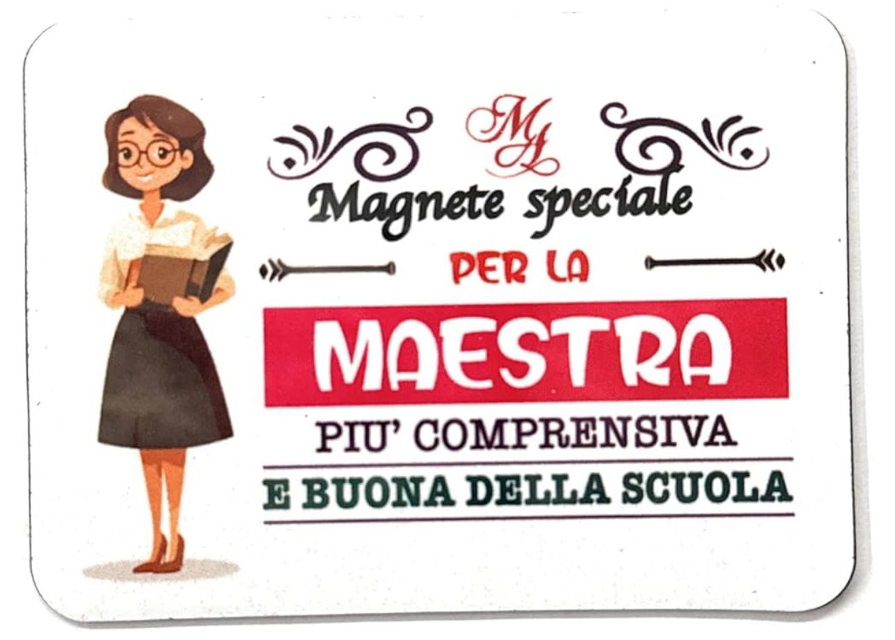 Magnete maestra con dedica colori