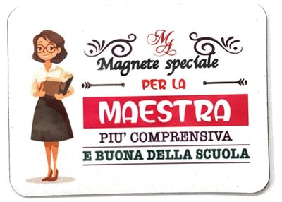 Magnete maestra con dedica colori