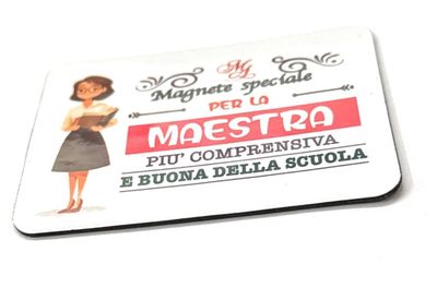 Magnete maestra con dedica colori