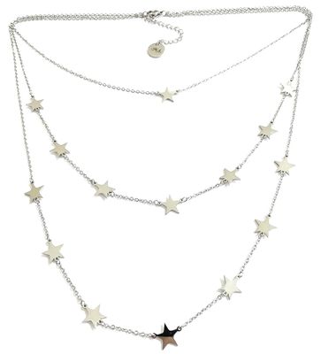Collana stelle tre fili acciaio regolabile