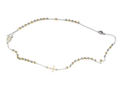 Rosario religione cattolica argento e oro sfere 3mm