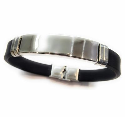 Bracciale Personalizzato incisione Caucciù Acciaio