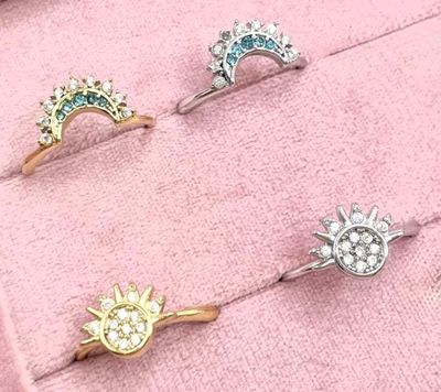 Anello coppia regolabile sole luna acciaio