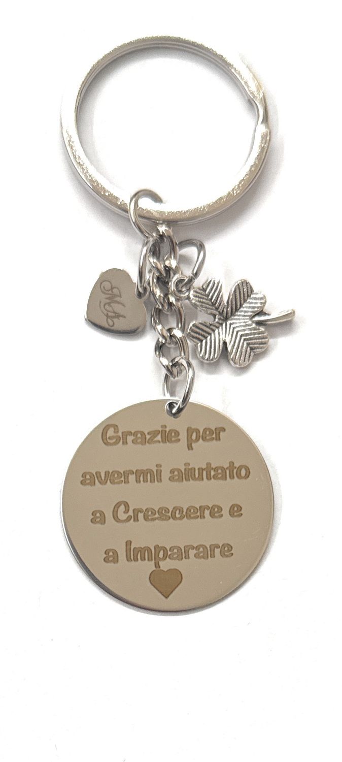 Portachiavi Maestra Maestro con dedica incisa