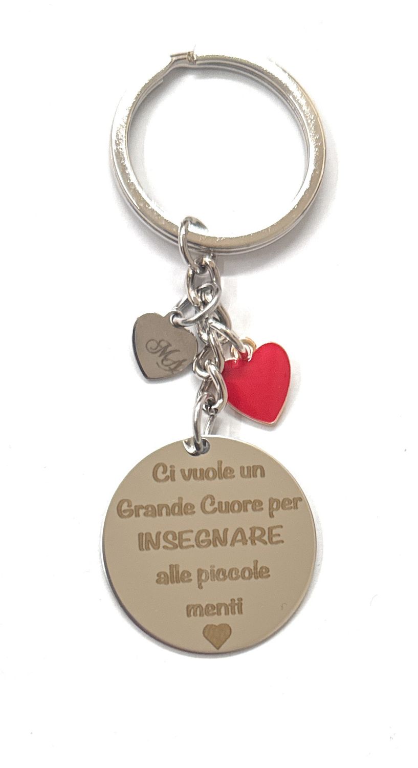 Portachiavi Maestra Maestro con dedica incisa