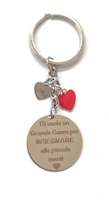 Portachiavi Maestra Maestro con dedica incisa