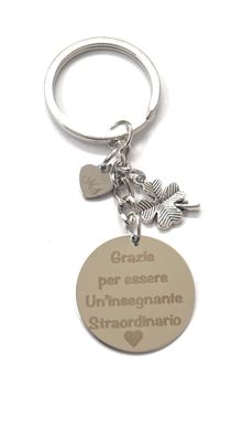 Portachiavi Maestra Maestro con dedica incisa