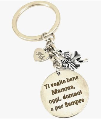Portachiavi Mamma acciaio idea regalo