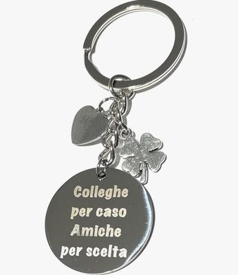 Portachiavi Colleghe acciaio idea regalo