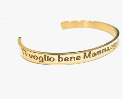 Bracciale Mamma aperto acciaio misura regolabile