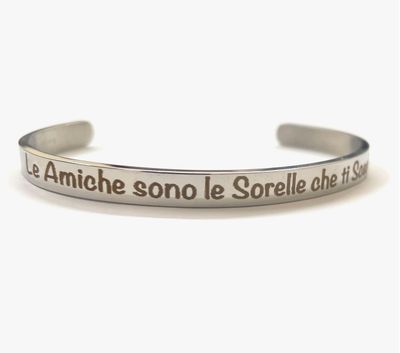 Bracciale Amiche aperto acciaio misura regolabile