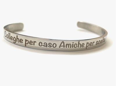 Bracciale Colleghe aperto acciaio misura regolabile