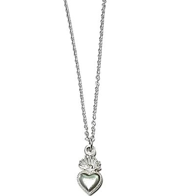 Collana acciaio cuore sacro