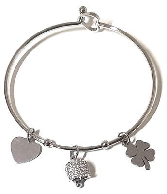Bracciale rigido acciaio campanella
