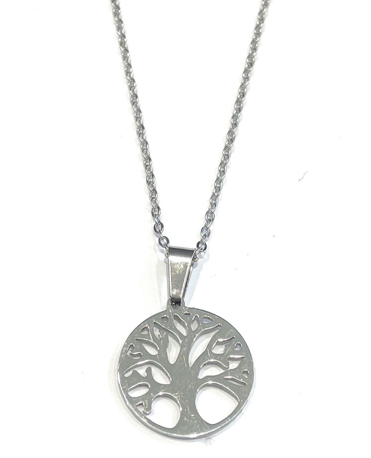 Collana acciaio albero della vita