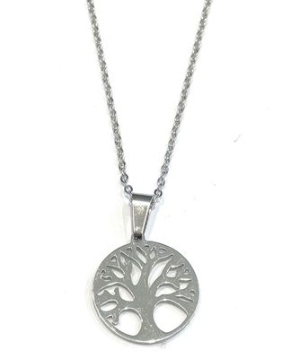 Collana acciaio albero della vita