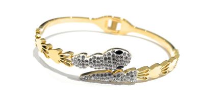 Bracciale acciaio Serpente zirconi