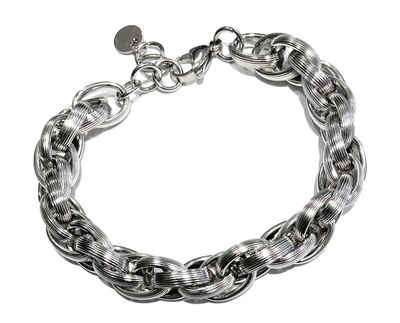 Bracciale acciaio catena larga regolabile