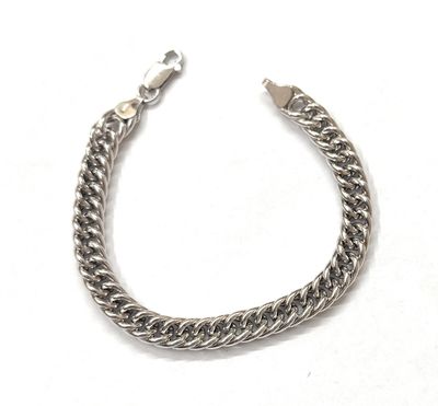 Bracciale argento 925 catena doppia regolabile