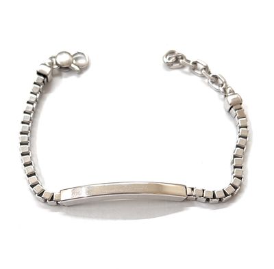 Bracciale argento 925 targhetta catena regolabile