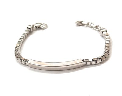 Bracciale argento 925 targhetta catena regolabile